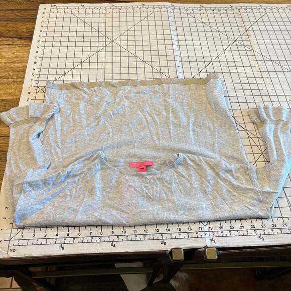 NWT Lilly Pulitzer Charla Sweater Heathered Seaside Grey Gold Metallic Ruffle S - Picture 10 of 14